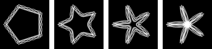Ejemplos de la forma polígono estrellado de “Espirogimp”