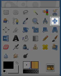 La herramienta «Mover» en la caja de herramientas