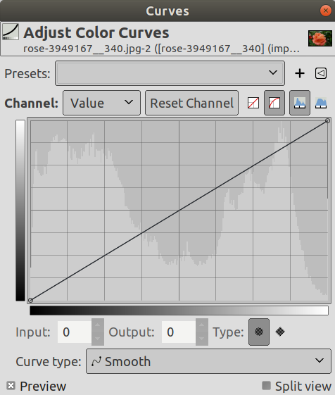 The ”Curves” dialog